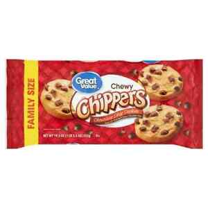 Great Value Chewy Chocolate Chip Cookies, Family Size, 19.5 Oz New