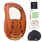 Lyre Harp 16 Metal Strings Mahogany Lyre Harp with Tuning Wrench Carry Bag A4Y9