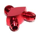 3-Way Y-Block Fitting Adapter AN10 10-AN Male to 2X AN8 8-AN Male RED