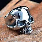 Men's Punk Gothic Rock Biker Retro Huge Silver 316L Stainless Steel Skull Ring