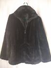 Breatan Sheared Beaver Faux Fur Coat Jacket Size Medium Black Women