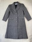 Vintage JG Hook Coat Women Sz S Petite Gray Wool Herringbone Long Peacoat USA