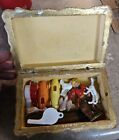 10 Assorted vintage items in antique  box