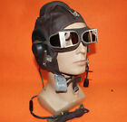 Rare Flight Helmet Air Force  Mig-15 Fighter Pilot Leather Goggles 1988