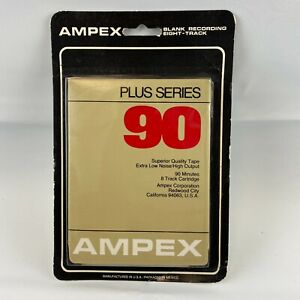 AMPEX 8 TRACK Tape PLUS SERIES 90 Min  BLANK 8 TRACK TAPE   (1) (SEALED)