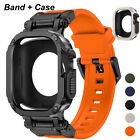 Band + Case Metal+Silicone Strap For Apple Watch Ultra2 49mm 9 8 7 6 5 4 44/45mm