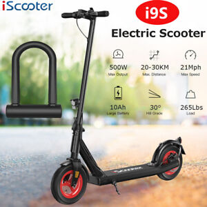 New Listing500W Adult Electric Scooter 36V10Ah E-Scooter 21Mph High Speed Folding W/ U-Lock
