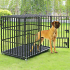 Extra Tall &Large Heavy Duty Mobile Carbon Steel Dog Cage Crate Kennel with Tray