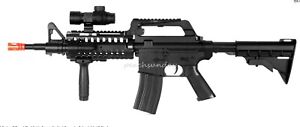 M4 RIS Spring Rifle w/ Flashlight Scope Vertical Foregrip Retractable LE Stock