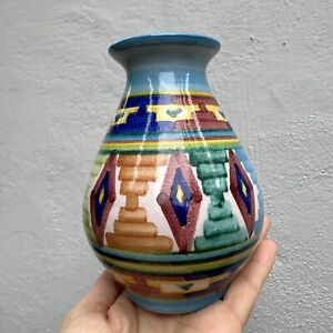 New ListingIbarra Pottery Bud Vase Mexico Colorful Handmade Signed