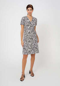 Leota Women's Perfect Wrap Cap Sleeve Dress Gray Size Large