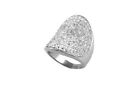 18k White Gold Plated Womens Crystal Cocktail Ring Made with Swarovski Elements