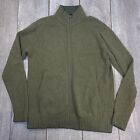 Patagonia Cashmere Cardigan Sweater Mens Large Green Full Zip Lightweight Jacket