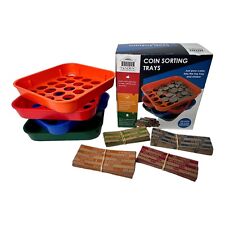 Nadex Color Coded Coin Sorting Trays w 100+ Coin Wrappers