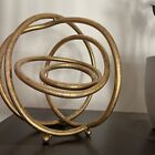 Metal Sphere Orb Abstract Form Gold Art Decor, Art Deco Inspired 9