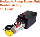 15 Quart Double Acting Hydraulic Pump Dump Trailer DC 12V Unit Pack Power Unit