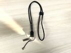 Gucci Black Leather Lanyard ID Holder Neck Strap Silver metal fittings