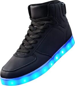 DIYJTS Unisex LED Light Up Shoes, Fashion High Top LED Sneakers USB Rechargeable