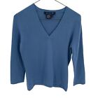 Mag Magaschoni Cashmere Light Blue Pullover Sweater Size S Women’s V Neck