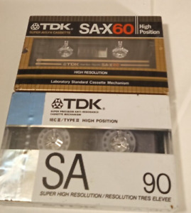 TDK SA 90  TDK SA X 60 2 Tape lot High Bias Super High Resolution CrO2 rare find