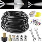 Sewer Jetter Nozzles Kit 100FT Drain Cleaning Hose Pressure Washer Male 1/4