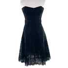 Nicole Miller Womens Black Silk Lace Strapless Cocktail Dress Size 6