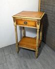 Vintage French Country Louis XVI Style 2-Tier 1-Drawer End Table - Neoclassical