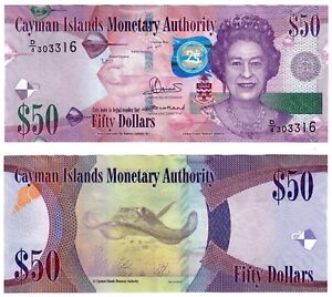 2023 Cayman Banknote 50 Dollar P46 UNC D4 Commemorative