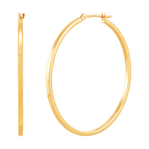 Welry 40mm Square Tube Hoop Earrings in 10K Yellow Gold