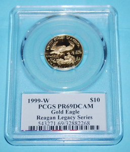 1999-W $10 Gold Eagle Coin-PCGS PR69DCAM-Reagan Legacy Series-Mike Reagan Signed