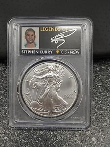 2021 Silver Eagle Stephen Curry Pcgs Ms70 Type 1 Legends Of Life  $1 Auto
