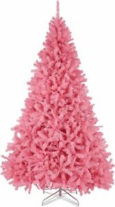 HOMDOX 6FT Pink Spruce Christmas Tree with 800 Branch Tips & Metal Base
