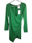 & Other Stories Green V-Neck Long Sleeve Dress UK 12 BNWT