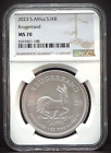 2023 S Africa 1oz Silver Krugerrand 1Rand  NGC MS70