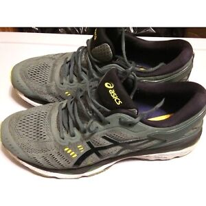 Asics gel - kayano 24  Mens size 11 gray yellow running sneaker shoe NO INSOLES