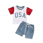 Goelsakurara Infant Toddler Baby Boy Summer Clothes Striped O 0-3 Months Usa