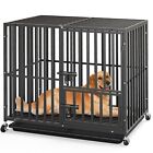 38 Inch Heavy Duty Dog Crate Cage Strong Metal XL Large Kennel Three Doors Black