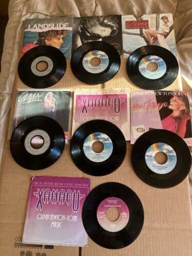 Lot Of 7 Olivia Newton John 45 RPM Picture Sleeves VG~NM