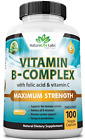 Vitamin B Complex with Vitamin C and Folic Acid - All B vitamins 100 veggie caps