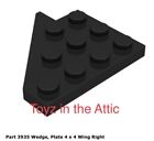 Lego 1x 3935 Black Wedge, Plate 4 x 4 Wing Right Space Police II Blacktron