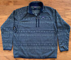 Patagonia Better Sweater 1/4 Zip Falconer Legend Mens XXL Blue Aztec Fish Print