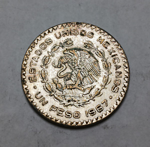 1967 Mexico One Peso - Better Date! - Silver Coin - Mexican $1 Un Peso - Morelos