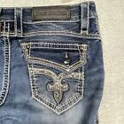 Rock Revival Jeans 29x34 Kaitlyn Bling Pockets Stretch Denim Distressed  Rodeo