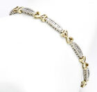 0.50CT Natural Diamond I Love You Tennis Bracelet Solid 10K Two Tone Gold 7