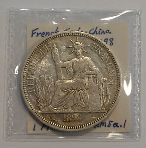 FRANCE FRENCH INDO-CHINA VIETNAM 1898-A PIASTRE SILVER COIN free shipping