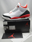 Nike Air Jordan 3 Retro Fire Red 2013 Size 9 Pre-Owned 136064 120 With Receipt