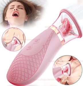 Rose Nipple Toy Clit G-Spot Tongue Sucking Vibrator Massager For Women Sex toys