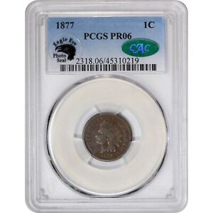 1877 1C PR06 PCGS CAC EEPS Lowball Indian Head Penny Cent Pop 1 | Paradime Coins