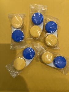 Lot Of 5 Contact Lens Storage Case Yellow Blue