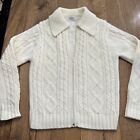 Vintage Richman Brothers Sweater Mens Chunky Knit Cardigan Zip 70s Size Medium M